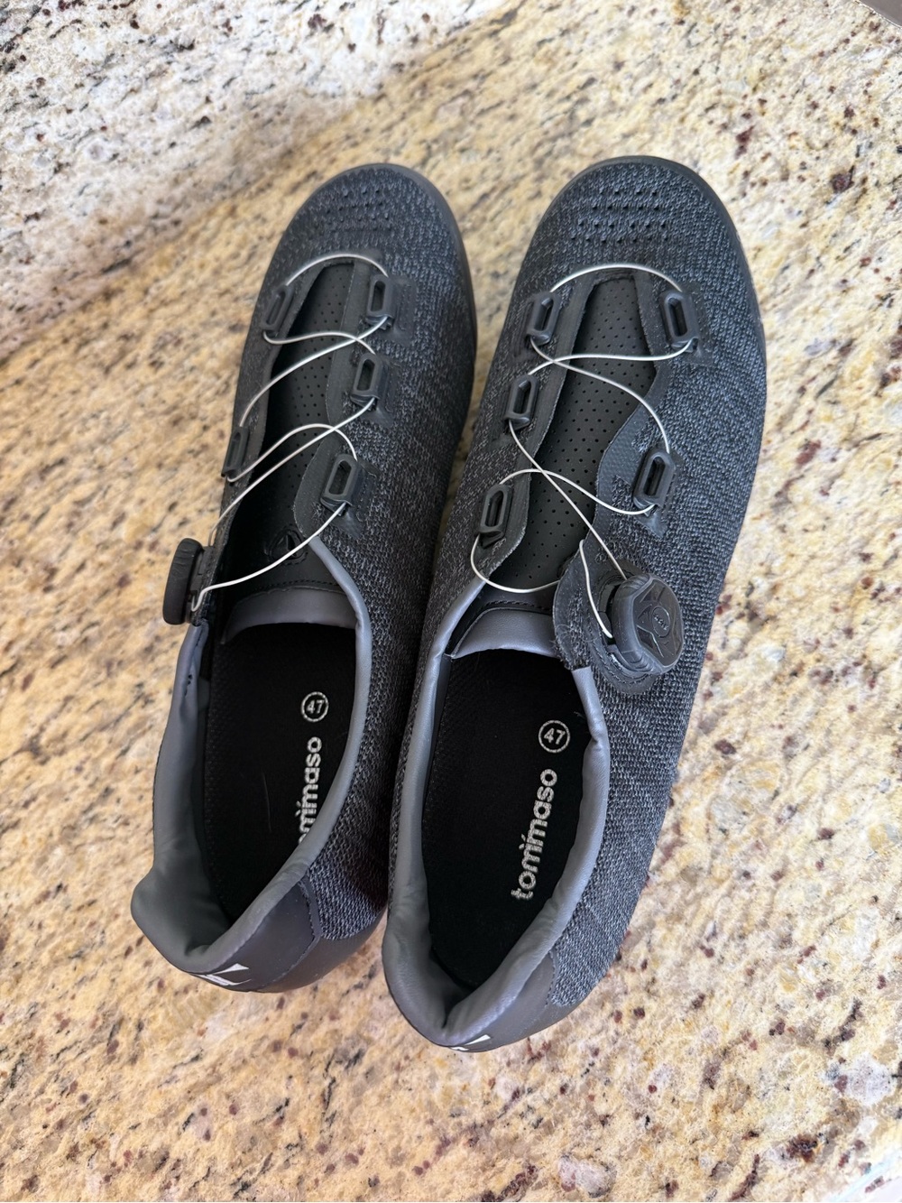 Men's Pelaton Tommaso Black Knit Athletic Slip-Ons with Dial Lacing size 47